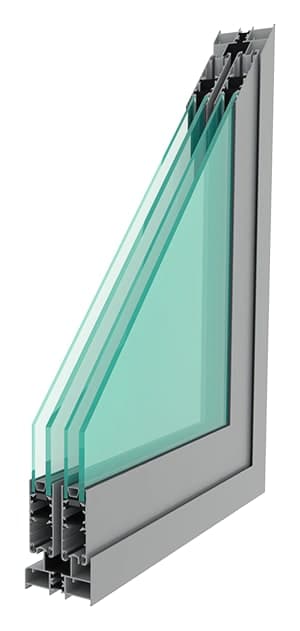 Corte de esquina de la serie 4600 RPT: perfil de aluminio, poliamida y doble vidrio